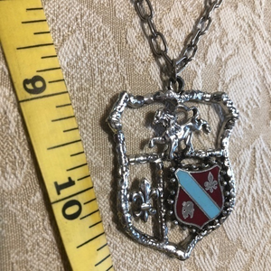 Silver Large‎ crest necklace